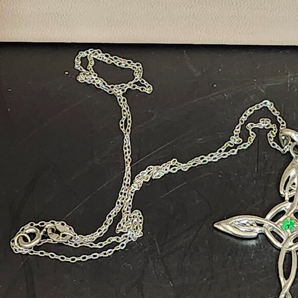 Sterling Silver Celtic Cross Emerald Green Colored Birthstone 19" Chain 925 - Picture 4 of 5